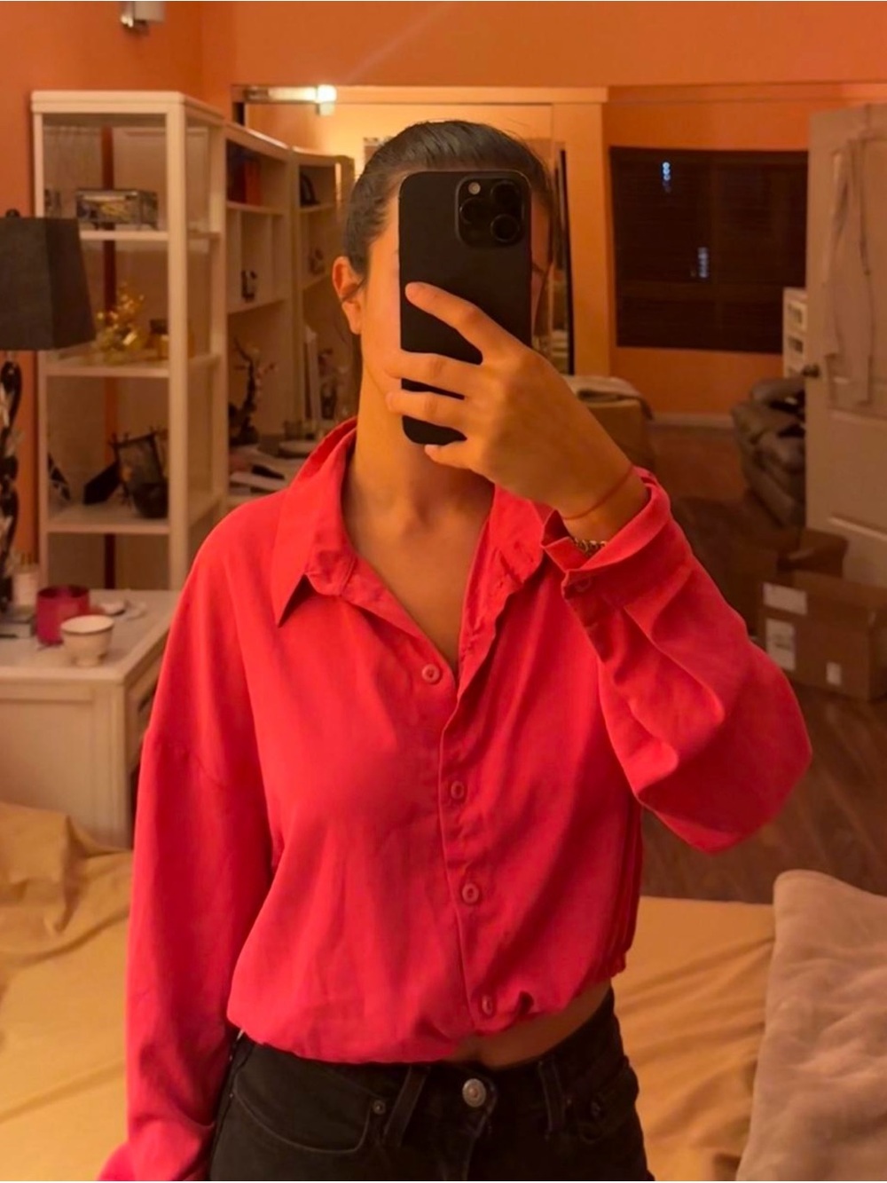 Women's Bright Pink Button-Down Shirt - Relaxed Fit